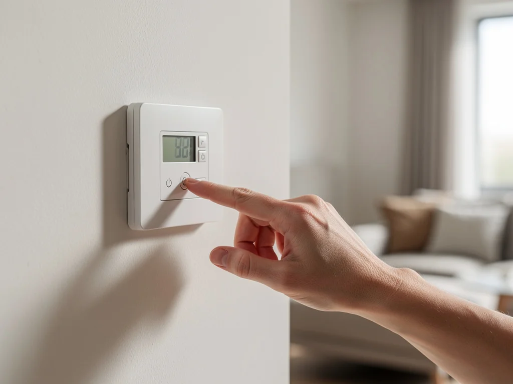 Thermostat de climatisation réglé au mur, à hauteur d'interrupteur